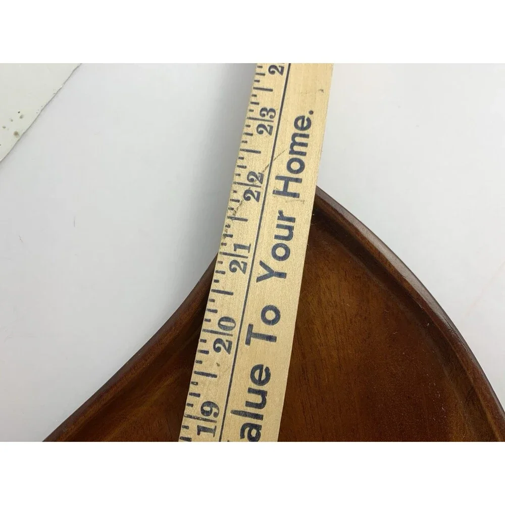 Wooden Snack Serving Tray 3 Section Divided Leaf Shape 22” charcuterie Vintage